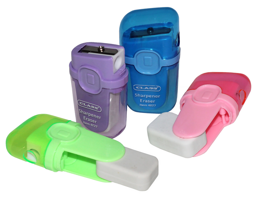 Підстругачка для олівців CLASS (4827C), пластикова, з контейнером та ластиком